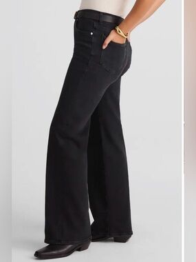 Madewell woman’s “The Wide-Leg Jean “/black/ stretchy/ high rise / size 26